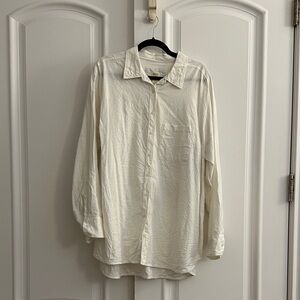 Anthropologie Maeve Linen Cotton White Blouse